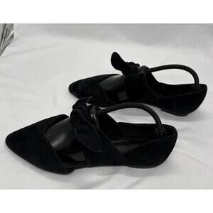 Gianni Bini Black Velvet Bow Sandals Shoes Pointed Toe Sz 10M